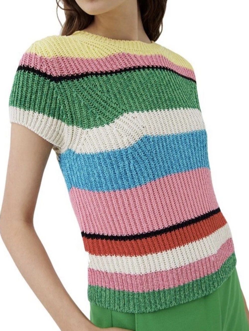 Marella Voghera Colorful Striped Sweater Top Size Small